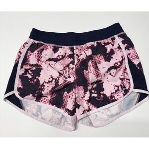 Champion C9 Womens Running Shorts Pink Navy Blue Abstract Print Liner Medium